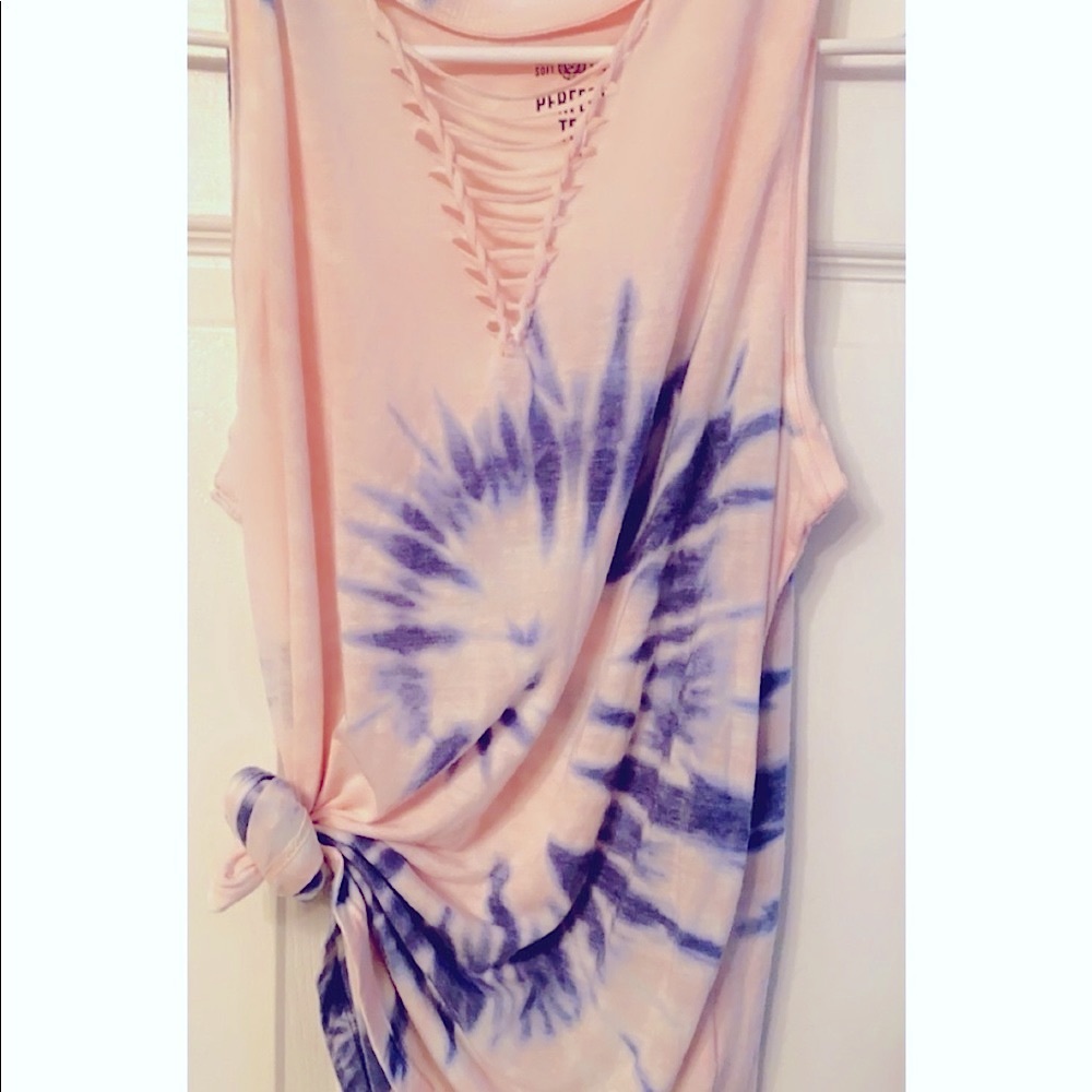 Pink & Blue Tie Dye Tank Top